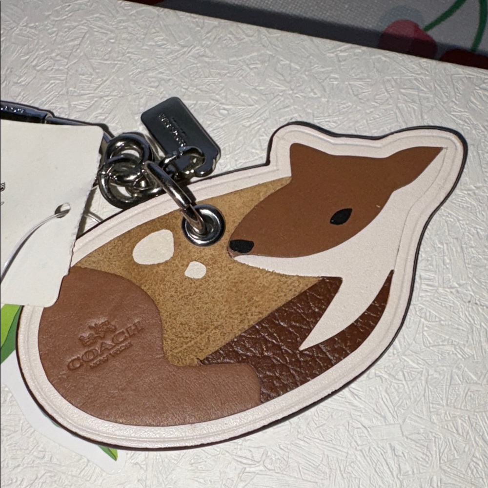 Coach Deer Novelty Calf Leather and Suede Bag Charm/Keychain NWT - Picture 5 of 5